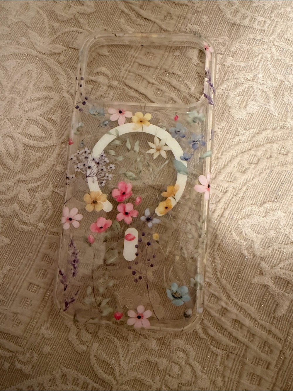 Velver Caviiar Clear Floral Phone Case with Pastel Flowers -iPhone 17 pro max